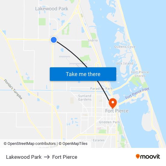 Lakewood Park to Fort Pierce map