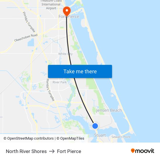 North River Shores to Fort Pierce map