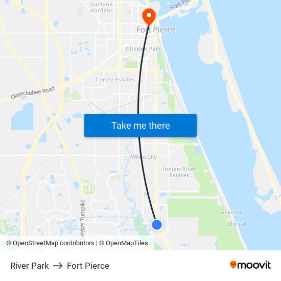 River Park to Fort Pierce map