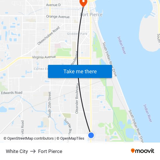 White City to Fort Pierce map