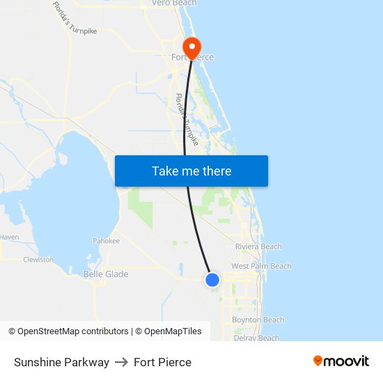 Sunshine Parkway to Fort Pierce map