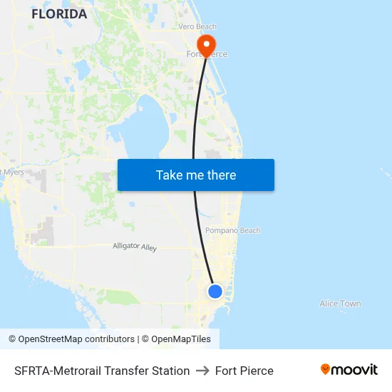 SFRTA-Metrorail Transfer Station to Fort Pierce map
