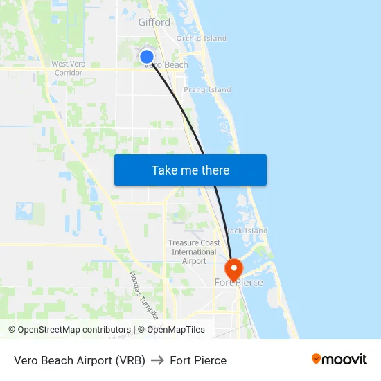 Vero Beach Airport (VRB) to Fort Pierce map