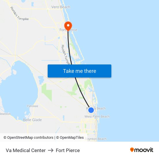 Va Medical Center to Fort Pierce map