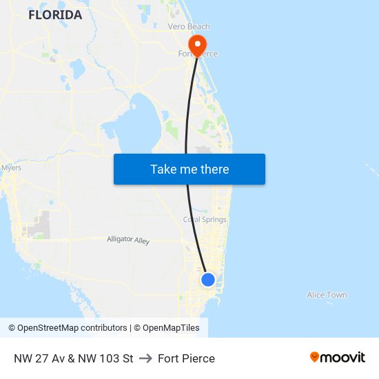 NW 27 Av & NW 103 St to Fort Pierce map