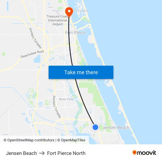 Jensen Beach to Fort Pierce North map