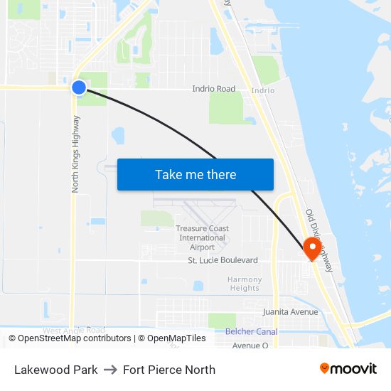 Lakewood Park to Fort Pierce North map