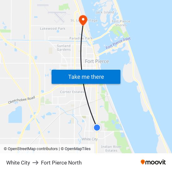 White City to Fort Pierce North map