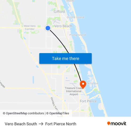 Vero Beach South to Fort Pierce North map