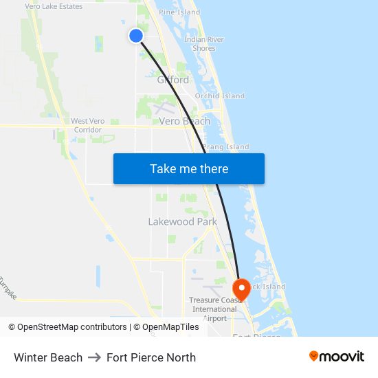 Winter Beach to Fort Pierce North map