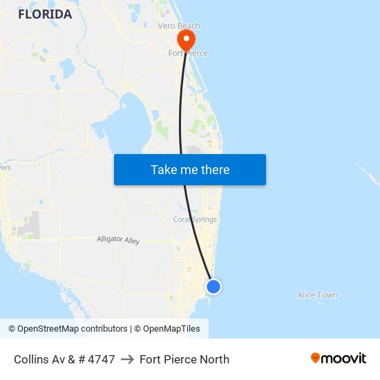 Collins Av & # 4747 to Fort Pierce North map