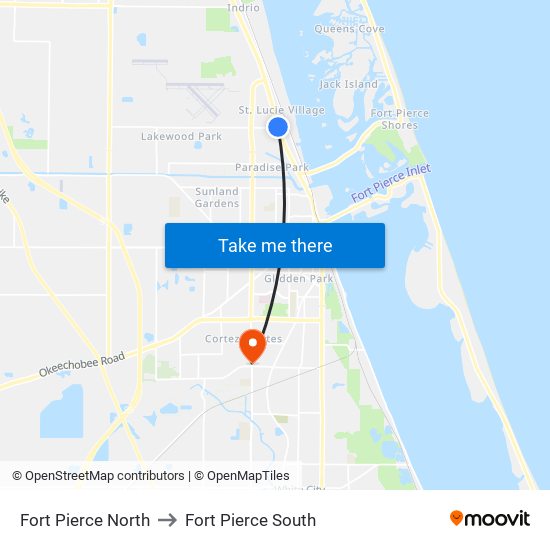 Fort Pierce North to Fort Pierce South map