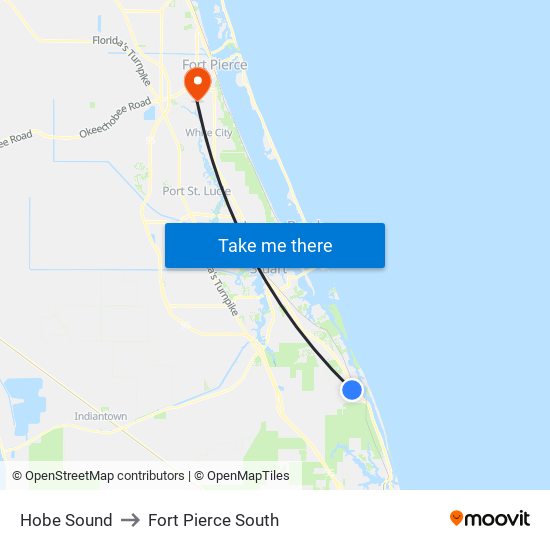 Hobe Sound to Fort Pierce South map