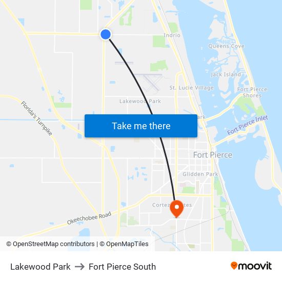 Lakewood Park to Fort Pierce South map