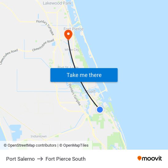 Port Salerno to Fort Pierce South map