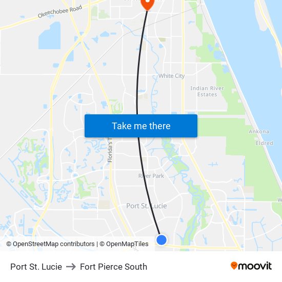 Port St. Lucie to Fort Pierce South map