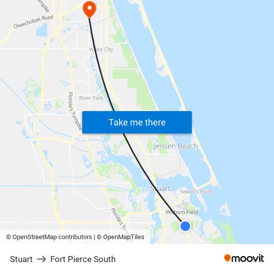 Stuart to Fort Pierce South map