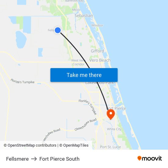 Fellsmere to Fort Pierce South map