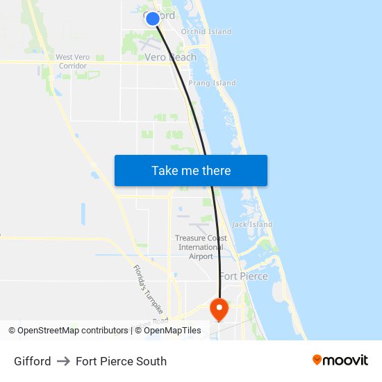 Gifford to Fort Pierce South map