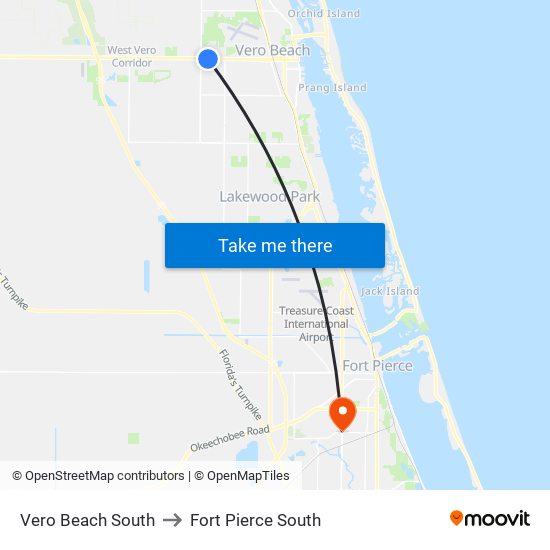 Vero Beach South to Fort Pierce South map