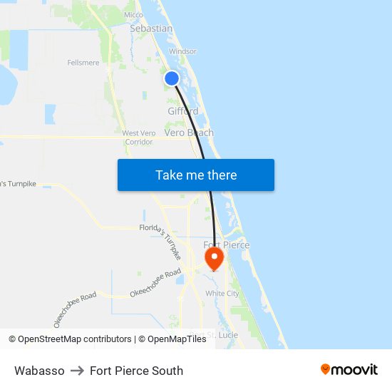 Wabasso to Fort Pierce South map