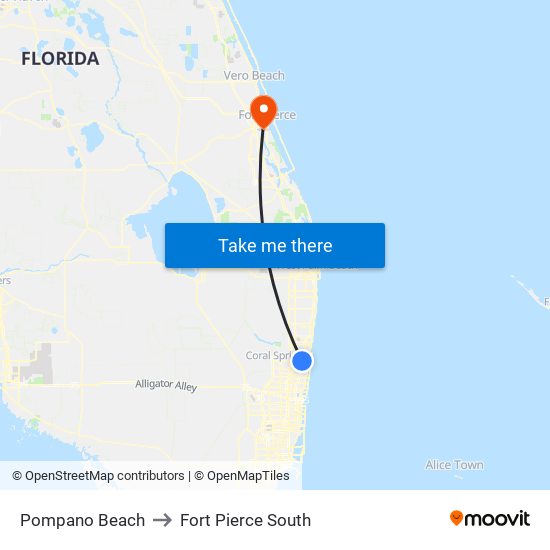 Pompano Beach to Fort Pierce South map