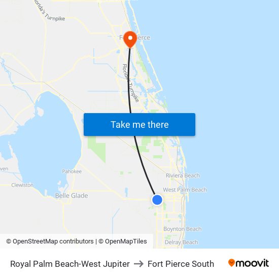 Royal Palm Beach-West Jupiter to Fort Pierce South map