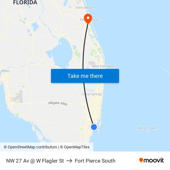 NW 27 Av @ W Flagler St to Fort Pierce South map