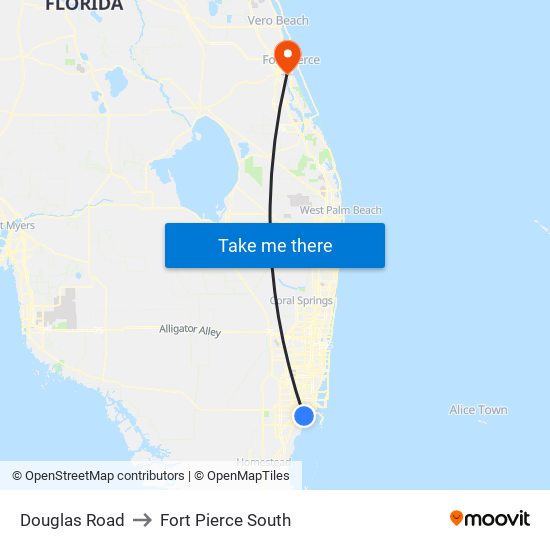 Douglas Road to Fort Pierce South map