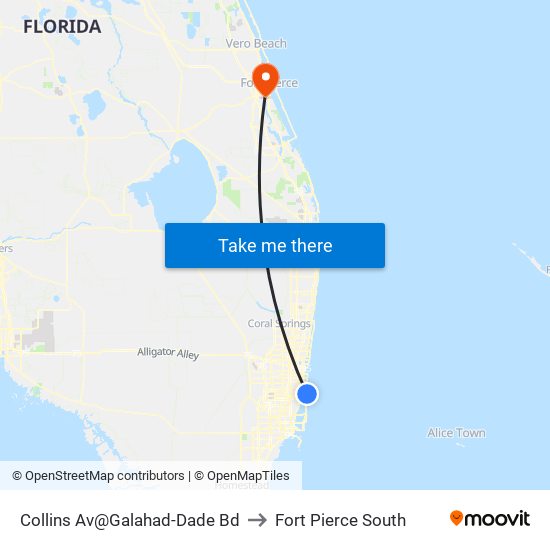 Collins Av@Galahad-Dade Bd to Fort Pierce South map