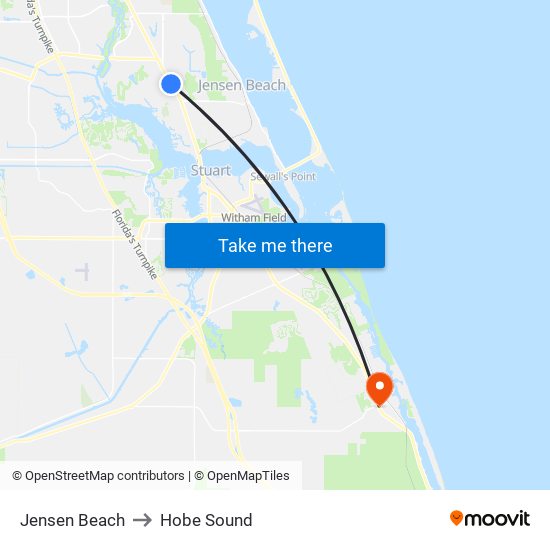 Jensen Beach to Hobe Sound map