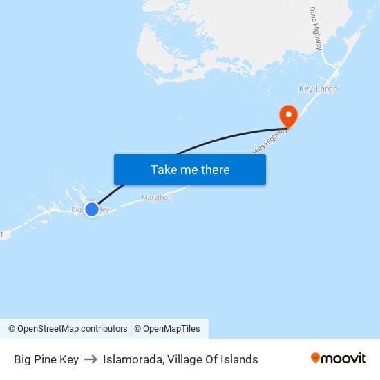 Big Pine Key to Islamorada, Village Of Islands map
