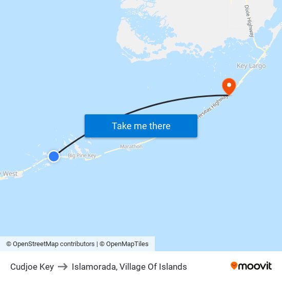 Cudjoe Key to Islamorada, Village Of Islands map