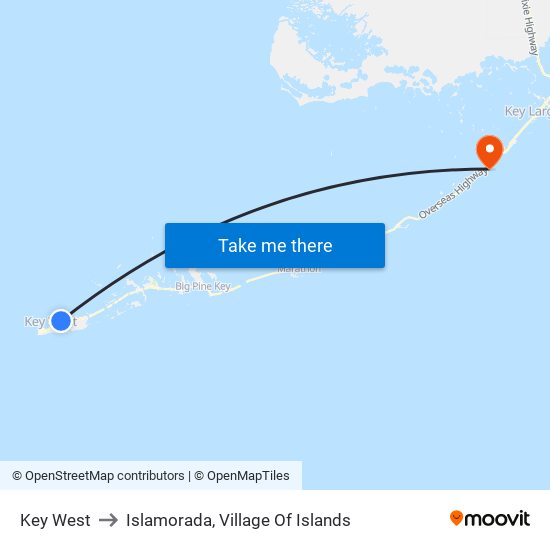 Key West to Islamorada, Village Of Islands map