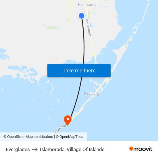 Everglades to Islamorada, Village Of Islands map