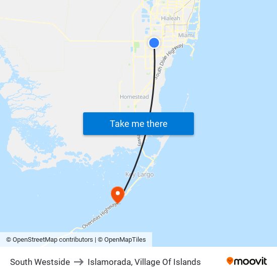 South Westside to Islamorada, Village Of Islands map