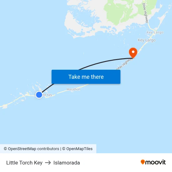Little Torch Key to Islamorada map