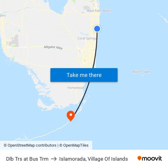 Dlb Trs at  Bus Trm to Islamorada, Village Of Islands map