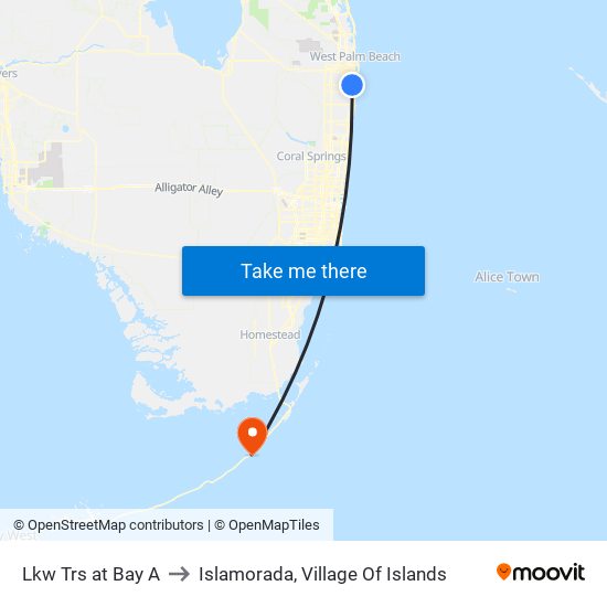 Lkw Trs at Bay A to Islamorada, Village Of Islands map