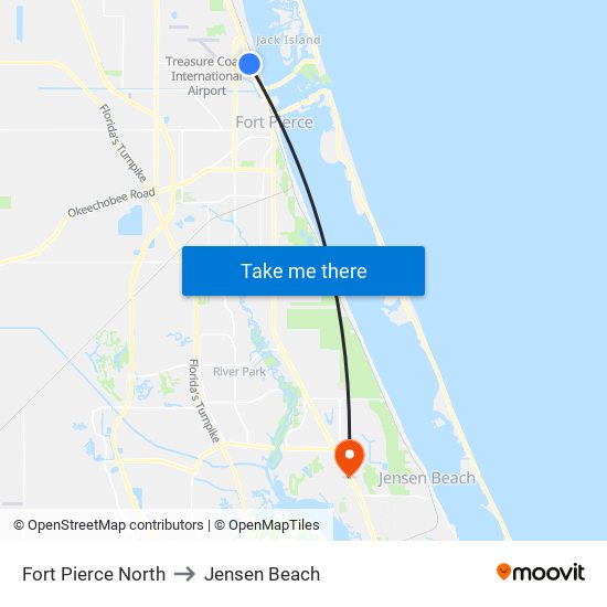 Fort Pierce North to Jensen Beach map
