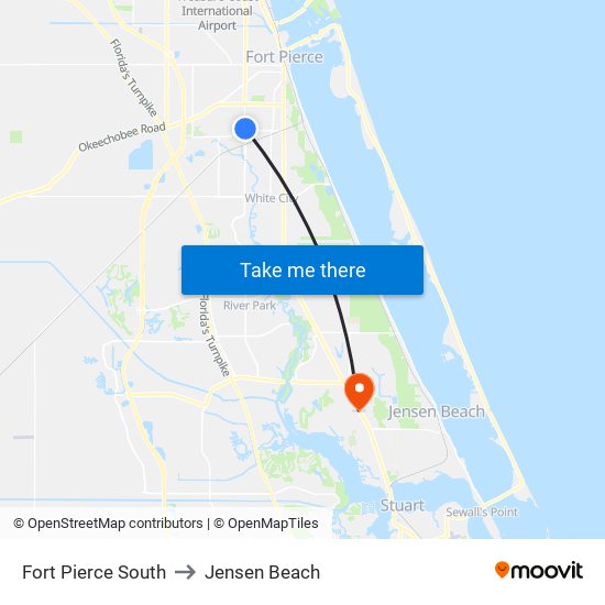 Fort Pierce South to Jensen Beach map