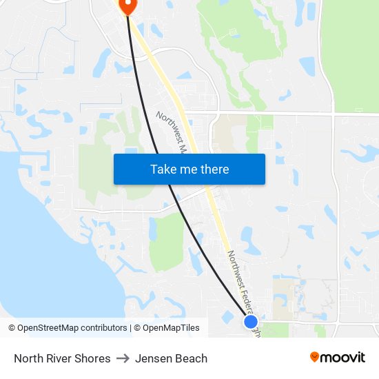 North River Shores to Jensen Beach map