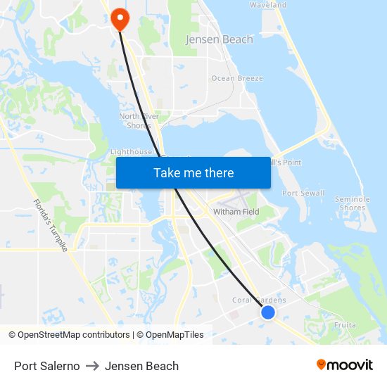 Port Salerno to Jensen Beach map