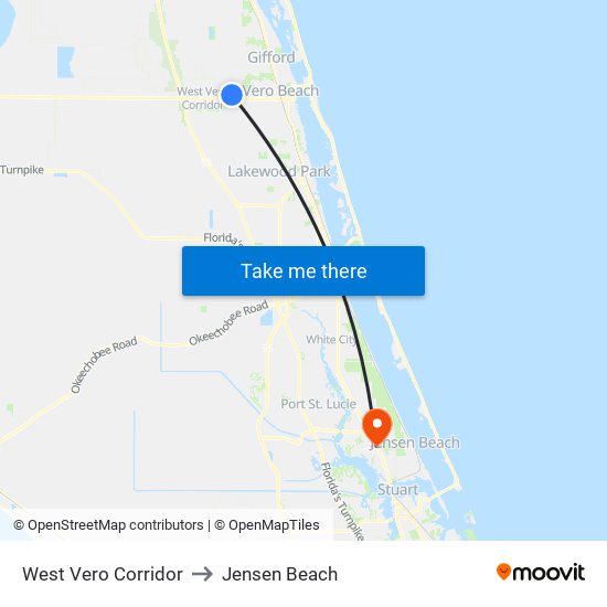 West Vero Corridor to Jensen Beach map
