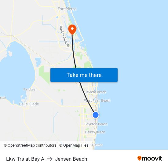 Lkw Trs at Bay A to Jensen Beach map