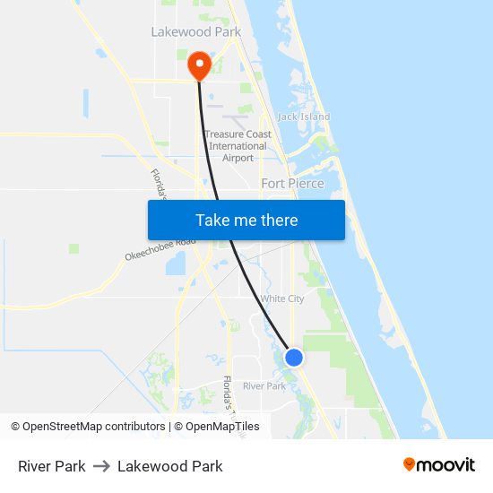 River Park to Lakewood Park map