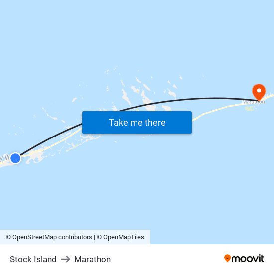 Stock Island to Marathon map