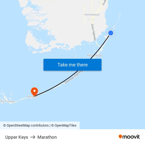 Upper Keys to Marathon map