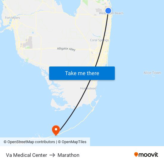 Va Medical Center to Marathon map