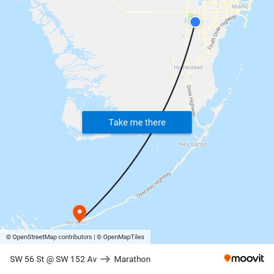 SW 56 St @ SW 152 Av to Marathon map